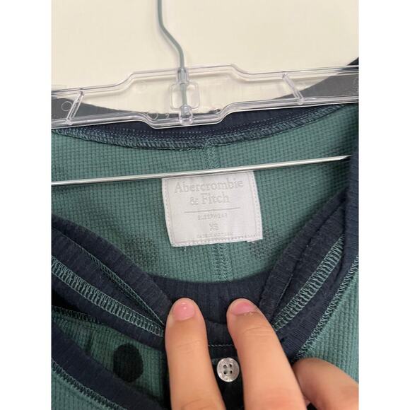 Abercrombie & Fitch Green Polka Dot HenleyTop & SleepPants 2Pec Set Size XS - Picture 4 of 4